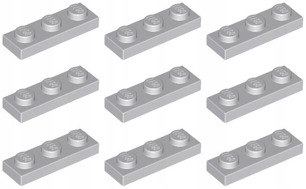 

Lego 3623 Płytka 1x3 szara jasna Nowa (5g) 9 szt.