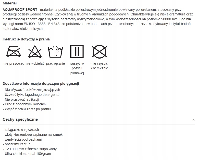 KURTKA REPREZENTACJI POLSKI SPORTPROS ROZ. 56-XL Kaptur z kapturem