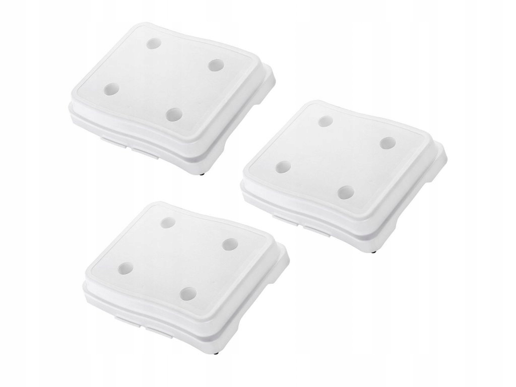 Protišmyková stolička, 3 kusy, biele