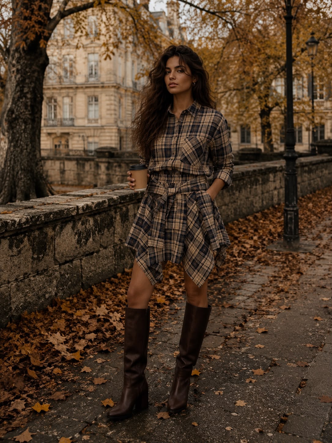 Komplet Sorella Autumn Check Námořnická Modrá S/m