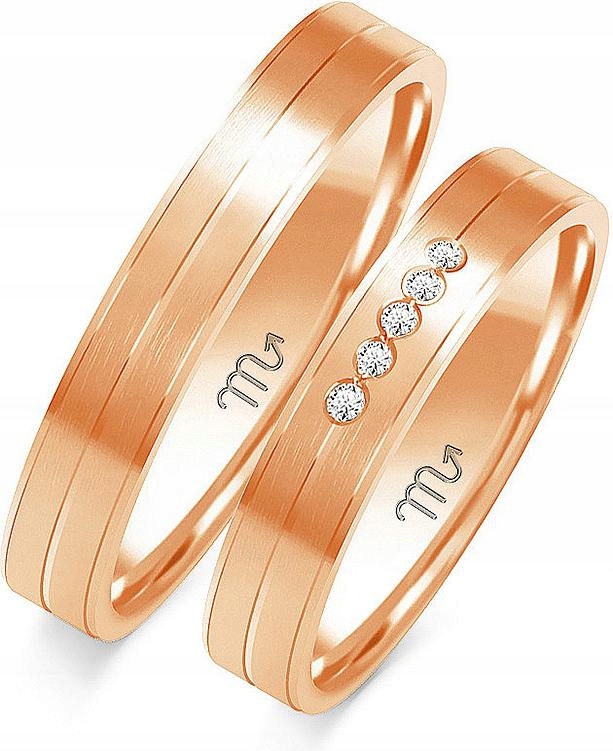 Jemné růžové zlaté snubní prsteny 14k 585 r. 14 15 16, dámská kolekce