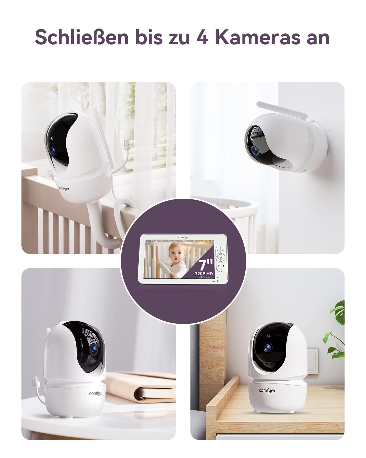 COMFYER Baby Monitor Kamera Vox Czujnik Temperatury Niania 1080P — miniatura 4