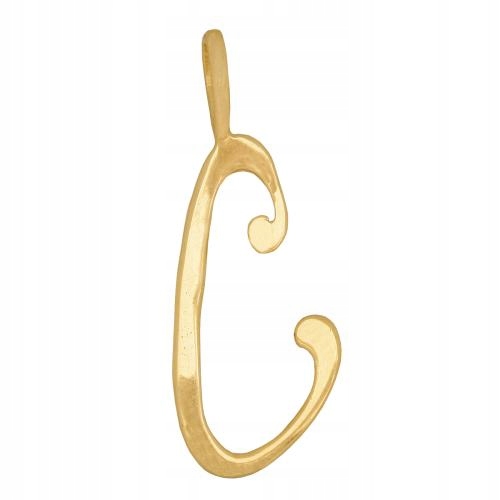 Zlaté písmenko 585 Vyřezaný přívěsek Iniciál C s bílými zirkony