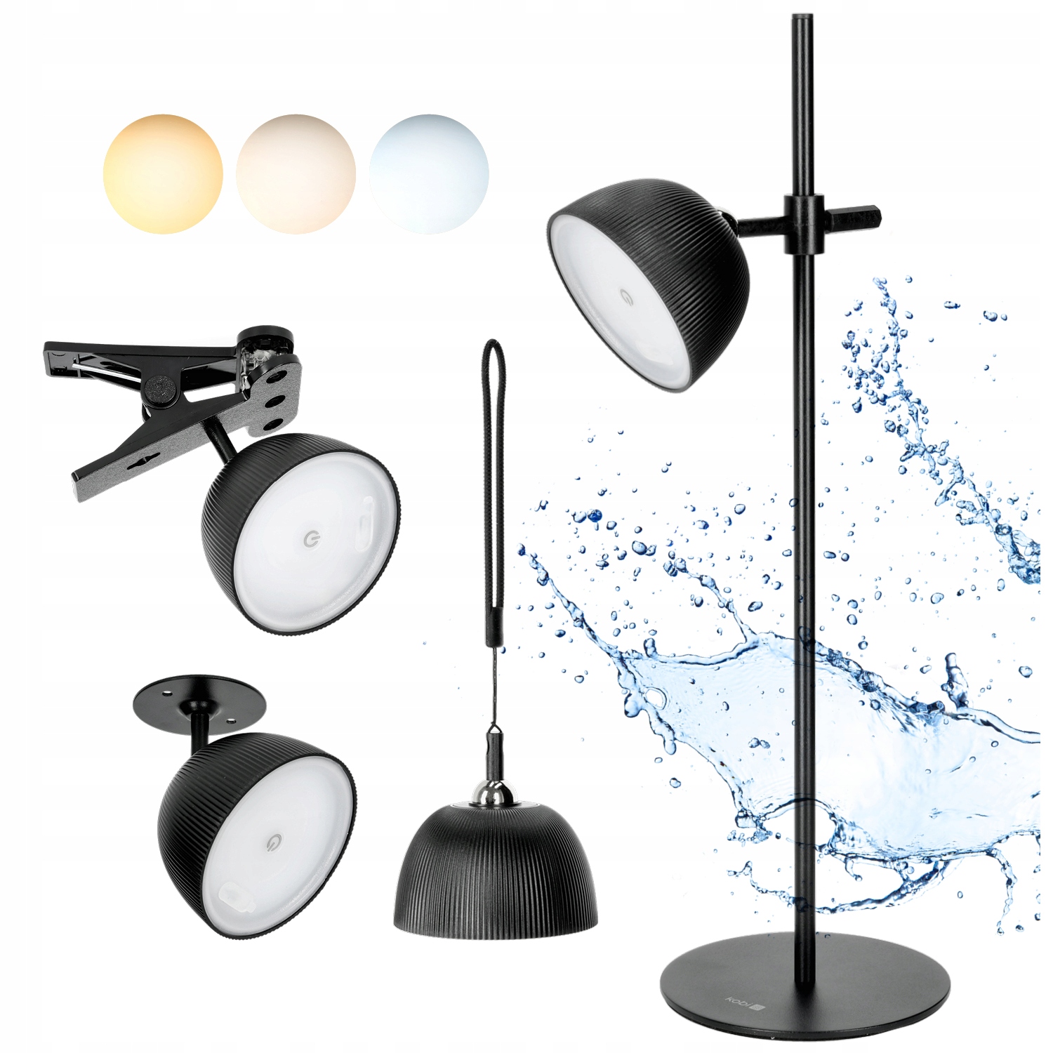 Led lampa Florence 3,5W regulace barvy světla Černá 4v1 Usb nabíjení