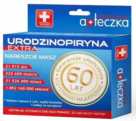 

Wesołe Czekoladowe Tabletki na 60 Urodziny