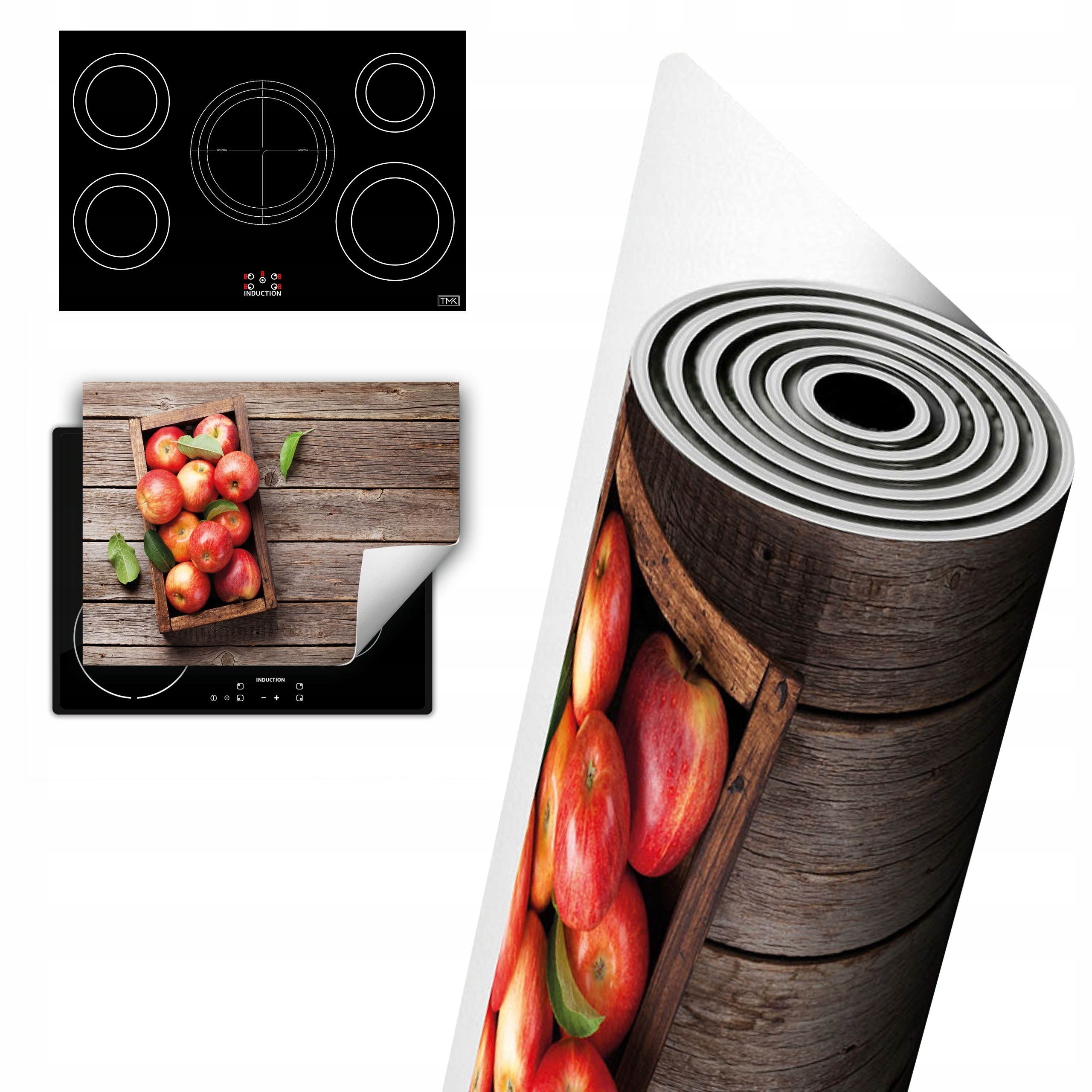 Vinylová Ochrana Na Indukci Desek 80x52 Jablka dřevo
