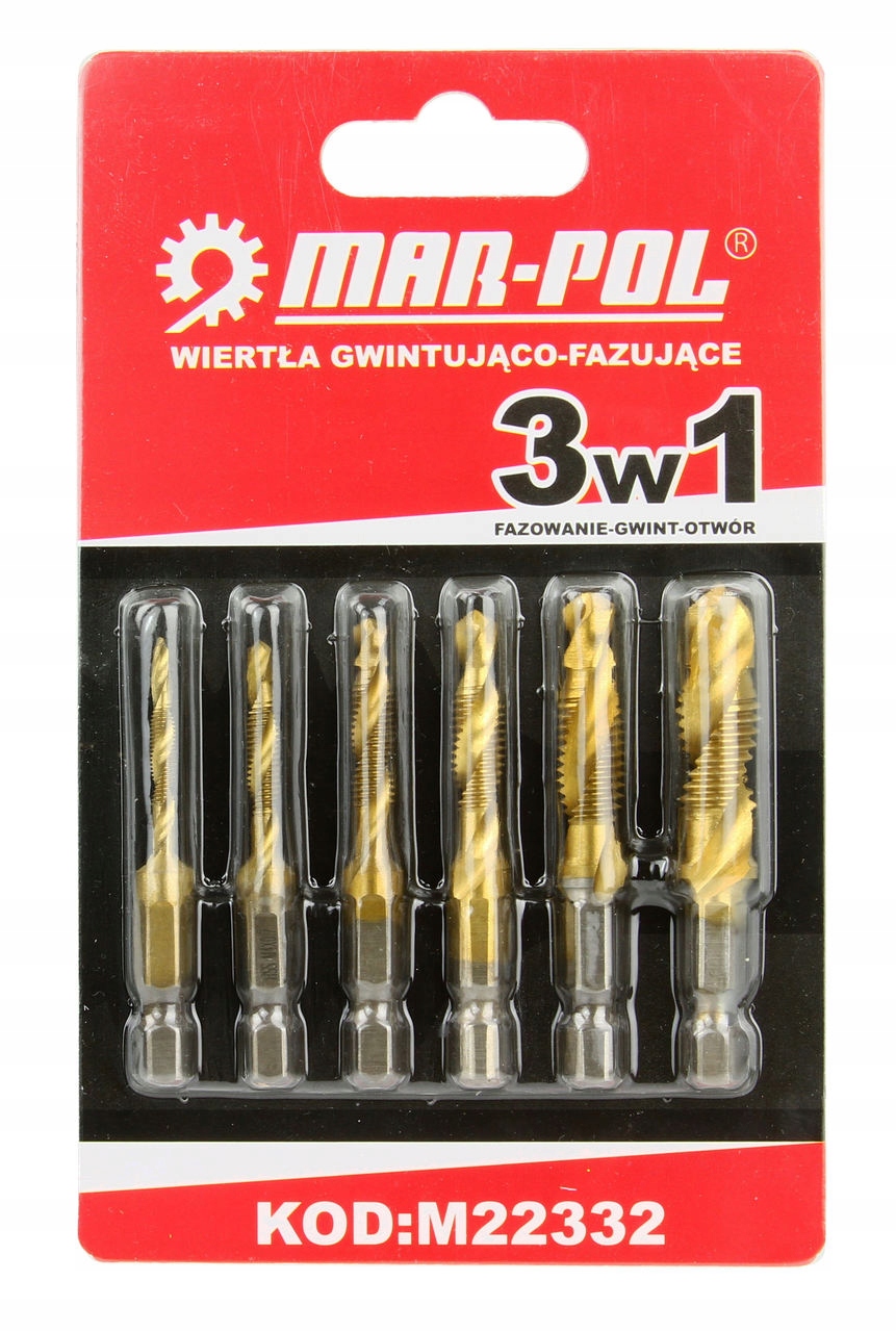 WIERTŁA GWINTUJĄCE ZESTAW M3-M10 6SZT GWINTOWNIKI Kod producenta WIERTŁA GWINTUJĄCE ZESTAW M3-M10