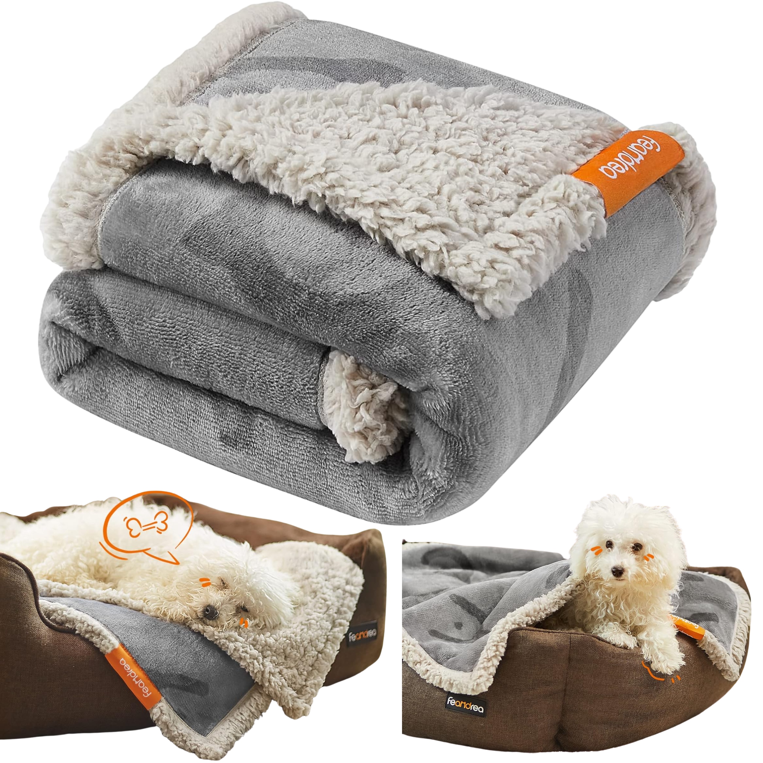 Levně Voděodolná Deka Pro Psa Kočku 101x73 CM Šedá Měkká Podložka Na Pohovku