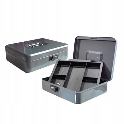 Kasetka Bituxx 30 cm Metalowa Na Pieniądze z Zamkiem Szyfrowym i Tacką