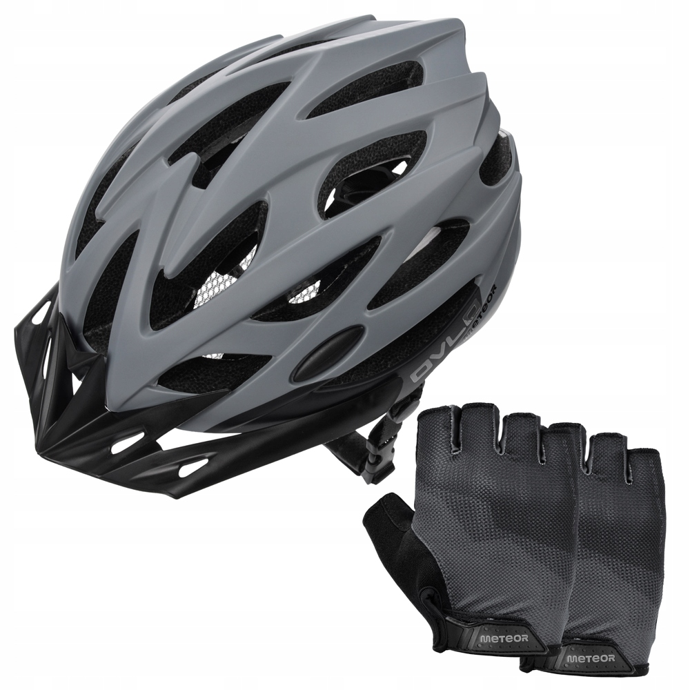 Cyklistická přilba regulovatelná, odvětrávaná s kšiltem 55-58 cm rukavice M