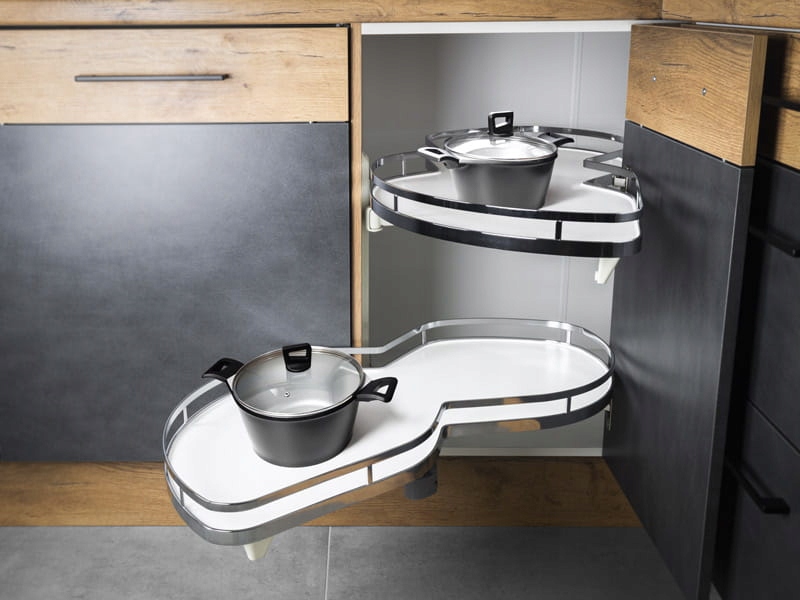 PÓŁKA NAROŻNA NERKA KOSZ MAGIC 1000 LEWA HAMULEC Szerokość mebla 100.01 cm