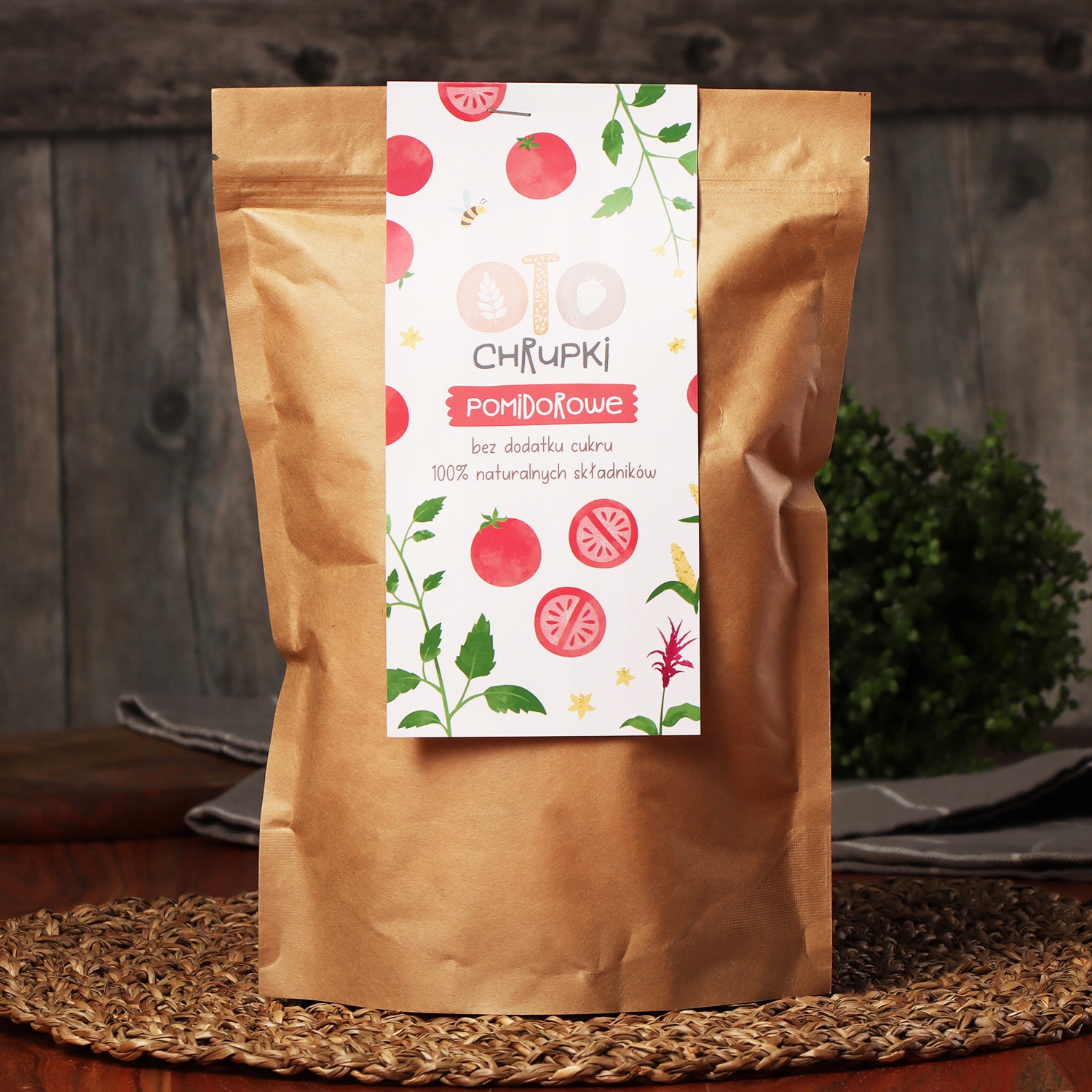 Chrupki POMIDOROWE kukurydziane BEZ CUKRU 80 g Otolandia Stan opakowania oryginalne