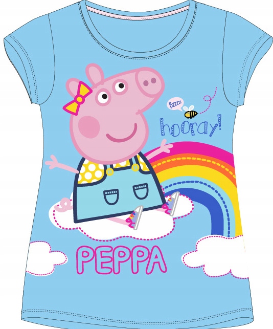 ŚWINKA PEPPA BLUZKA dziewczęca krótki RĘKAW T-SHIRT niebieska 98 D064C Marka EplusM