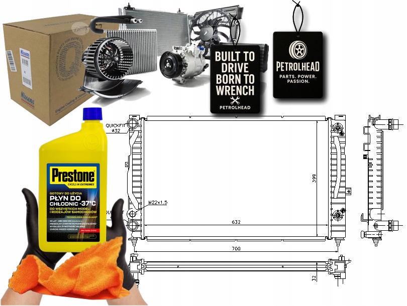 Chladič Motoru Audi A4 A6 Skoda Superb A Vw Pas #Petrolhead Pro+ Kit5