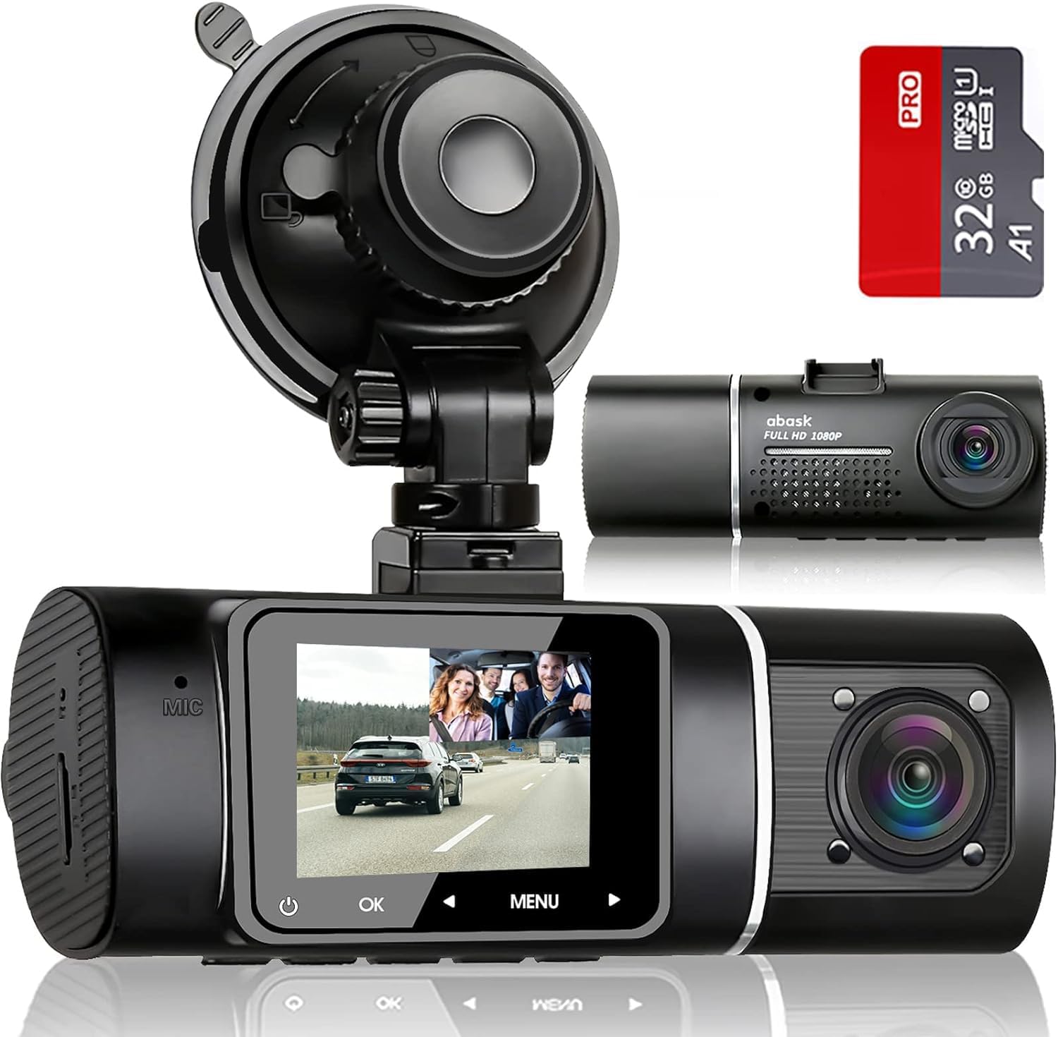 Kamera Automobilová Videorekordér Dvojitá Kamera Full Hd Rekordér