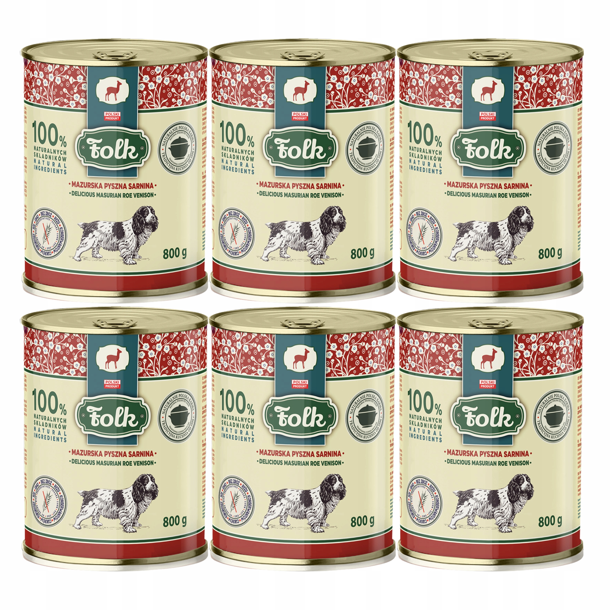 Folk Krmivo pro psy Mazurská Sarnina 6 x 800 g, zdravé, bez obilovin