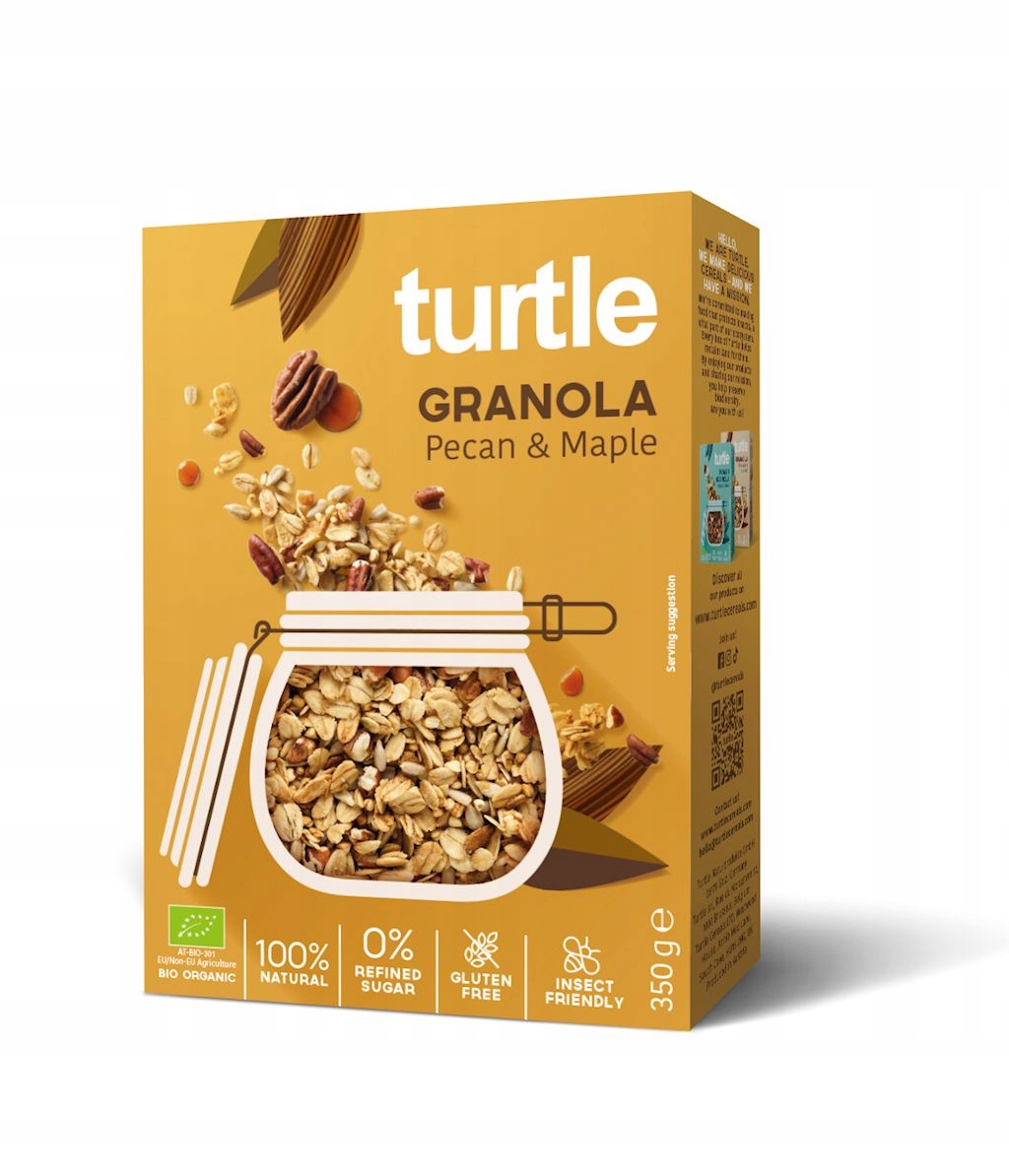 Levně Granola Pekanové Ořechy Bezlepkový Javorový Sirup Bio 350 g Turtle