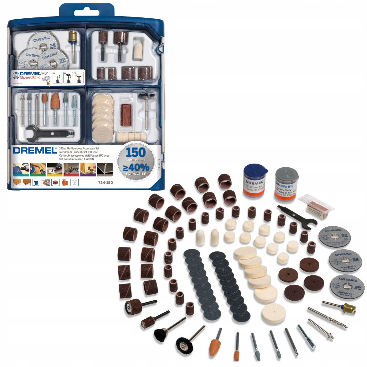 

150 Elementowy Zestaw Akcesoriów 724 Dremel