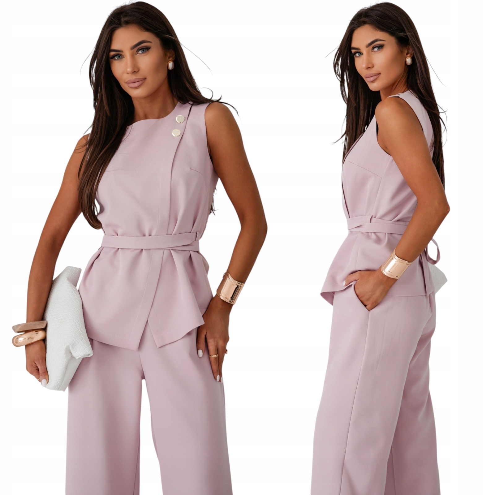 Komplet damski Wiązany Polska produkcja Wesele Komunia Róż L