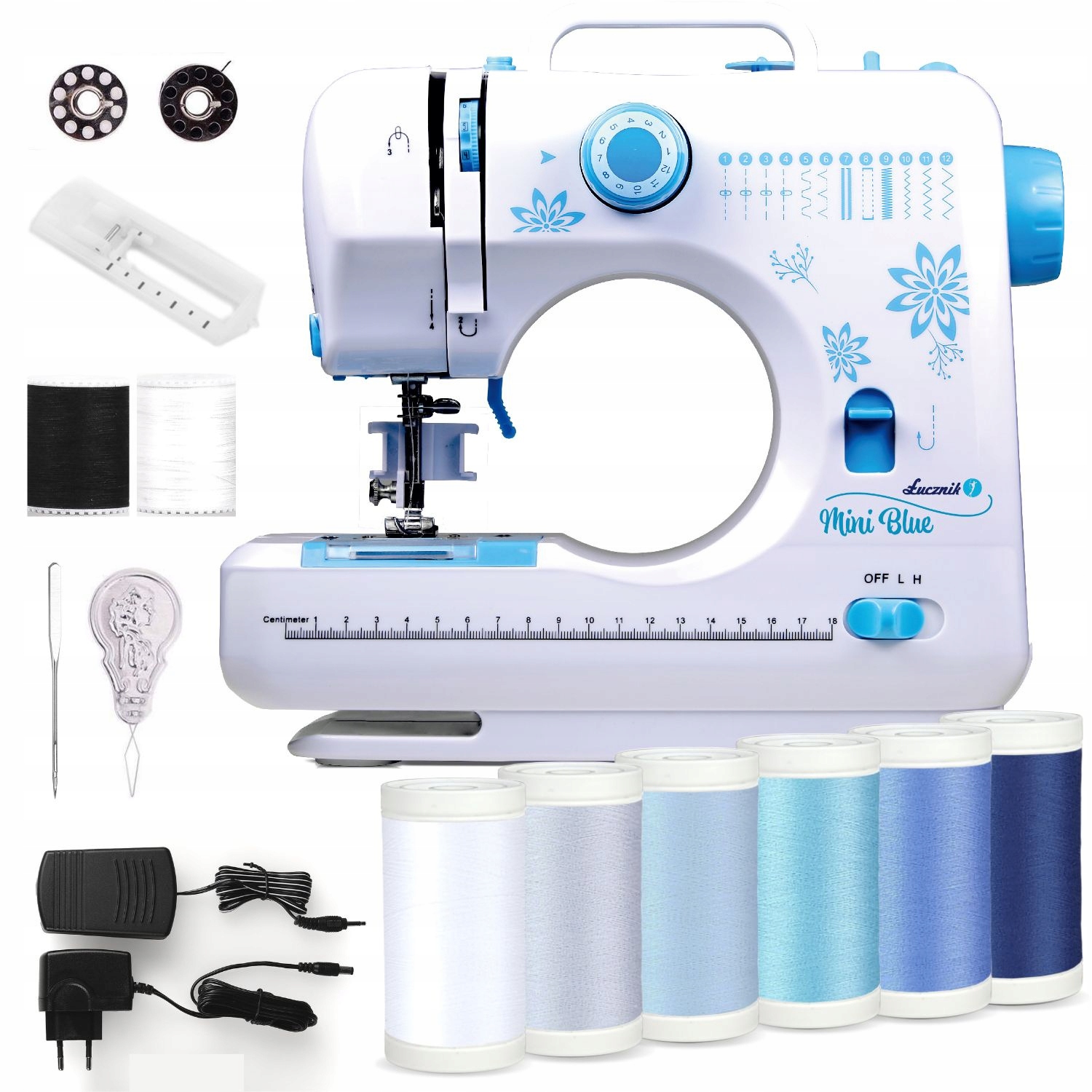 Maszyna do szycia dla dzieci Łucznik Mini Blue prosta nici