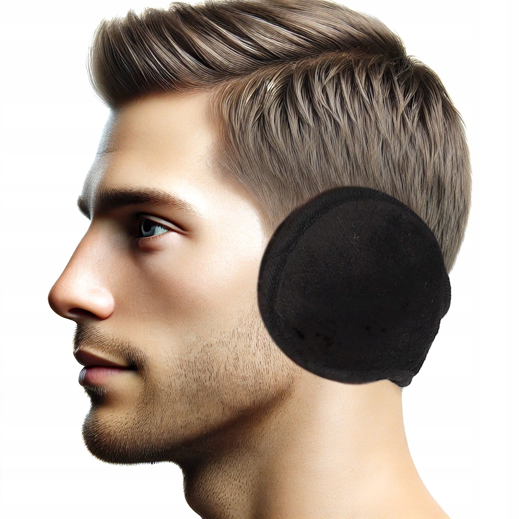 ZIMOWE DYSKRETNE NAUSZNIKI MĘSKIE ZAKŁADANE NA TYŁ GŁOWY CZERNE