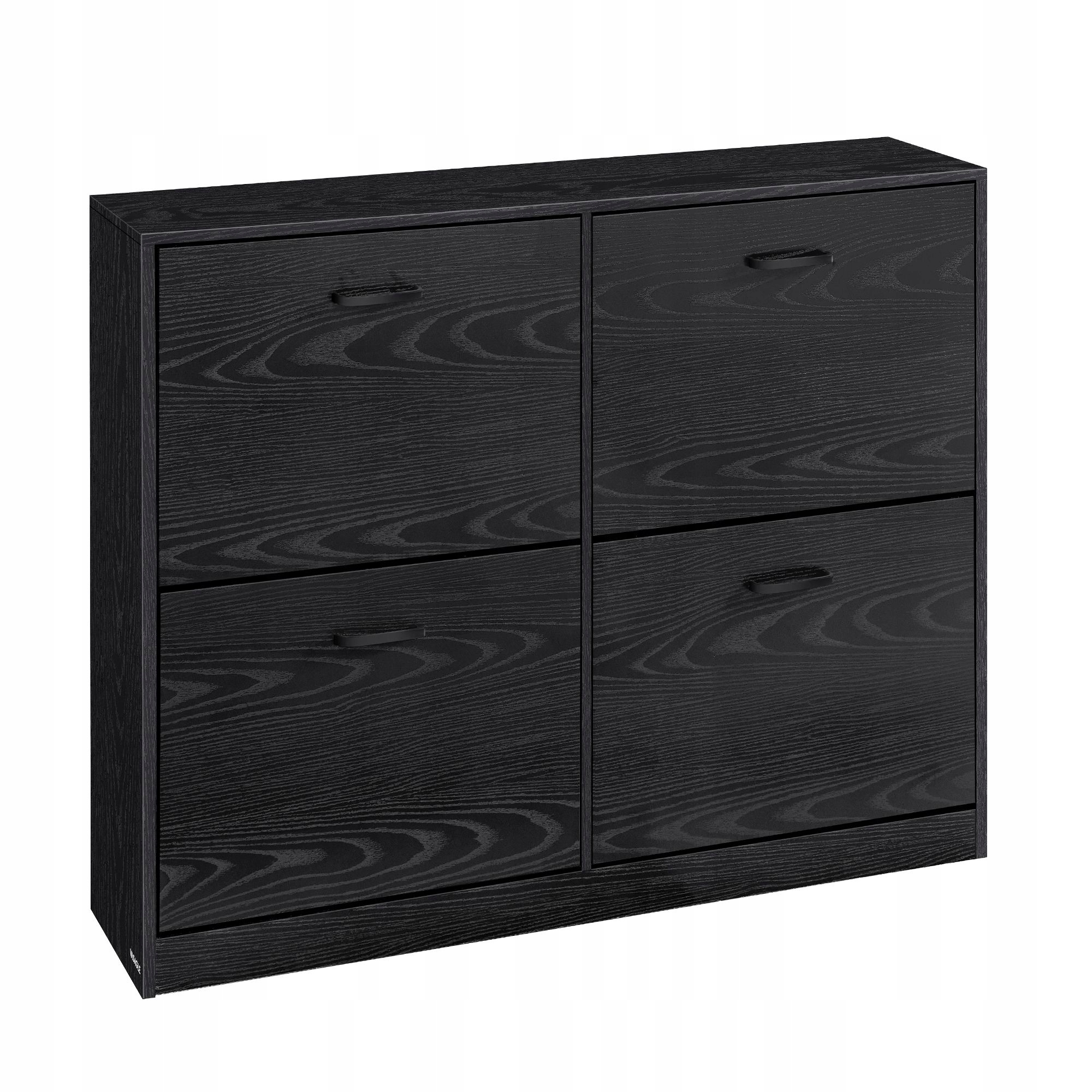 Stojaca skrinka na topánky so 4 dvierkami Organizér na topánky, čierna, priestranná