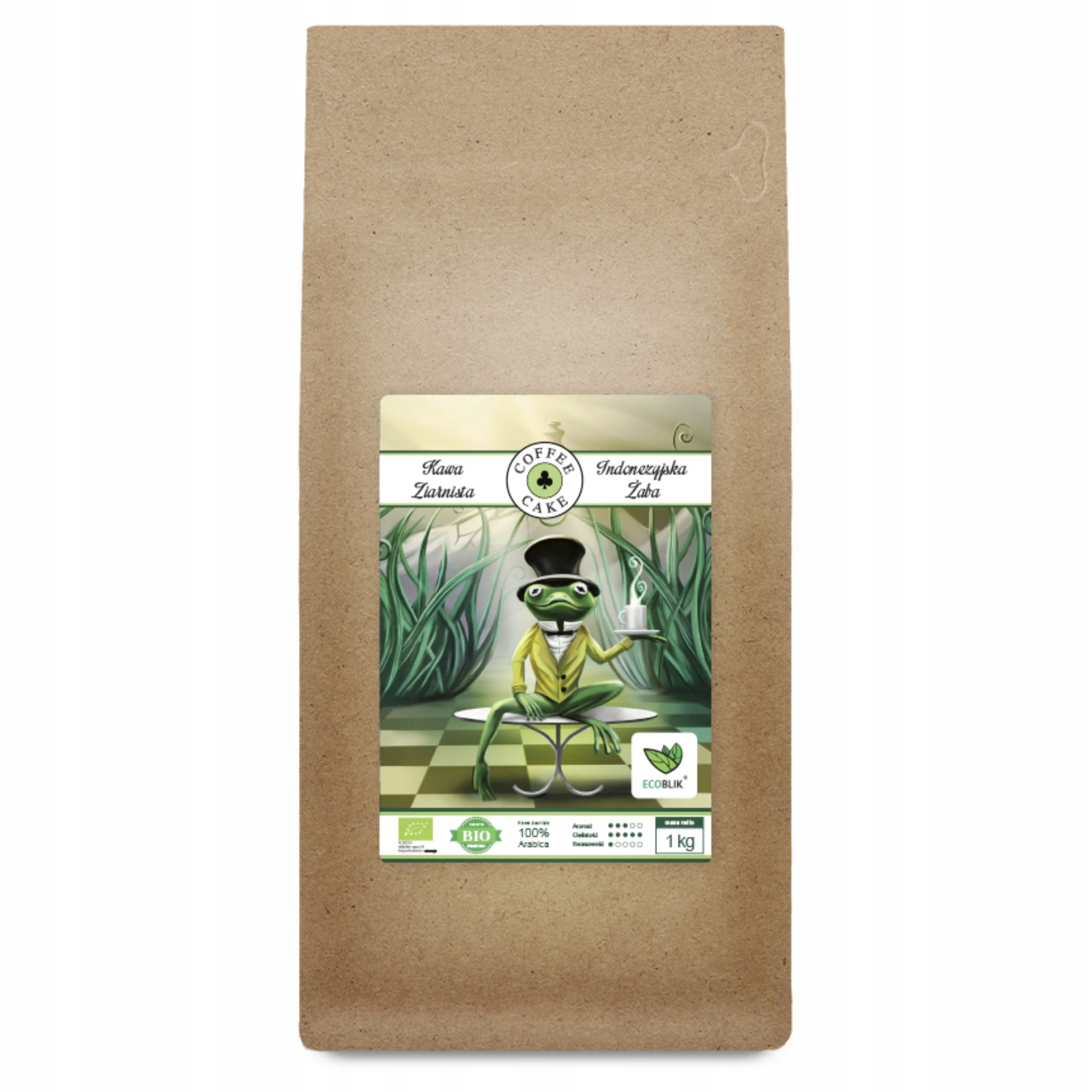 Ecoblik Kawa Ziarnista 100% Arabica 1kg Kakao aromat Niska kwaskowatość