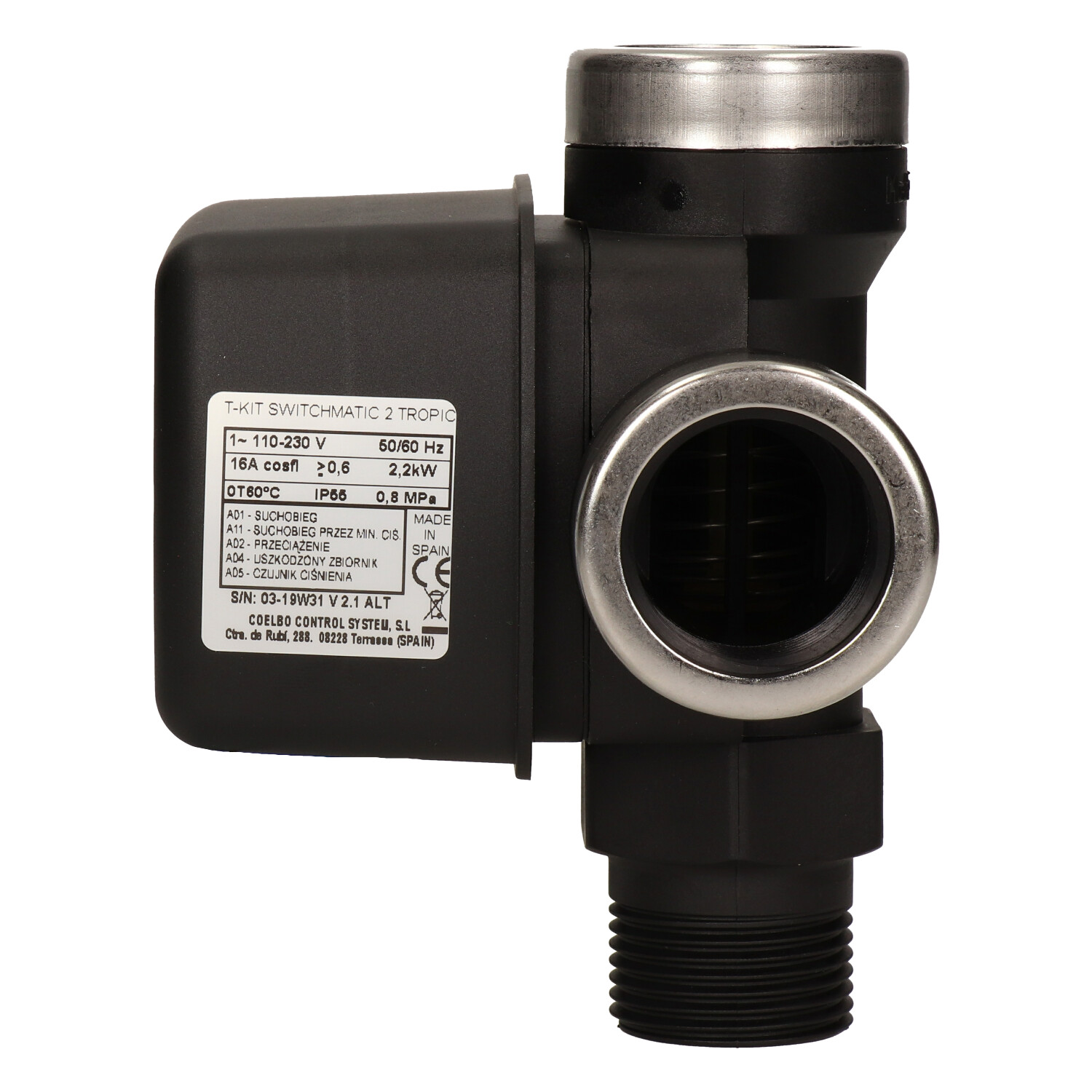 SWITCHMATIC 2 KIT WYŁĄCZNIK CIŚNIENIOWY+SUCHOBIEG Moc silnika 0 W
