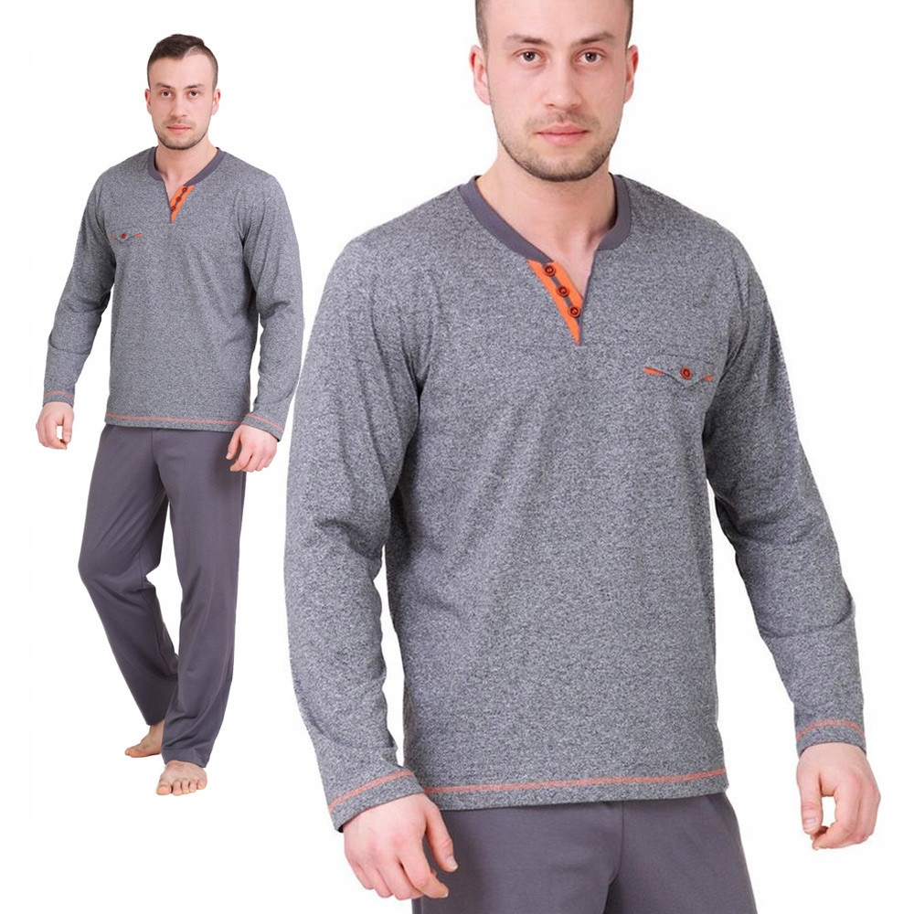 

Elegancka długa piżama męska M-Max Roch szara L