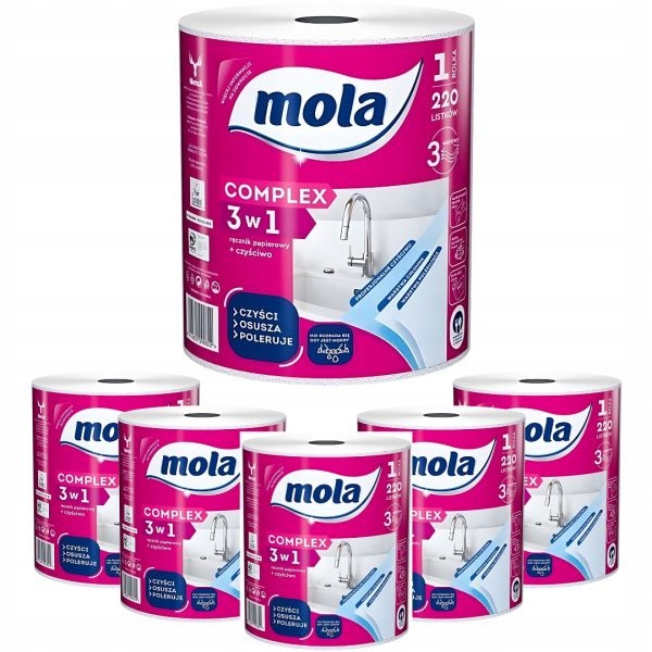 Ręcznik Papierowy Mola Complex 3w1 z Czyściwem kuchenny 3 Warstwy x6