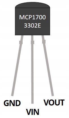 MCP1700-3302E regulator napięcia LDO 3,3V 250mA TO-92-3 Symbol MCP1700-3302E