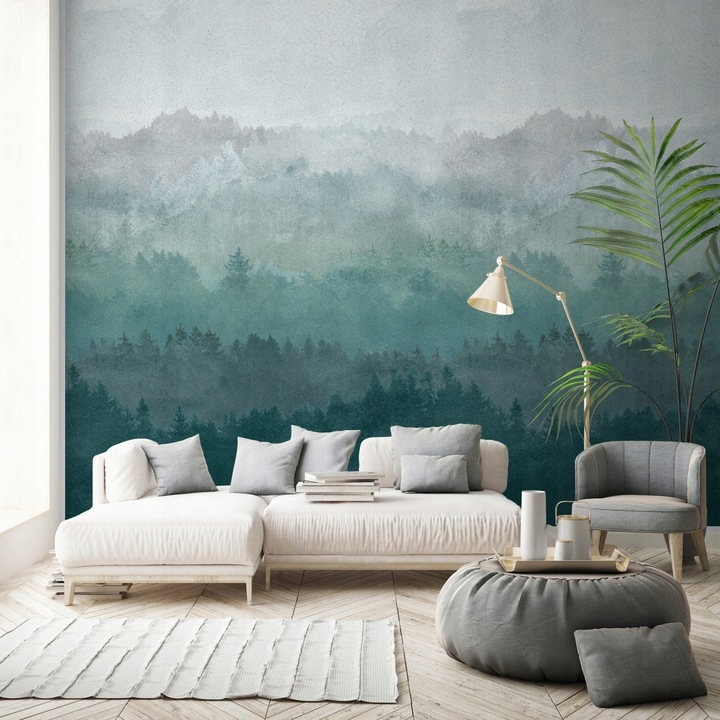 Lesní krajinná fototapeta Les na flizelině