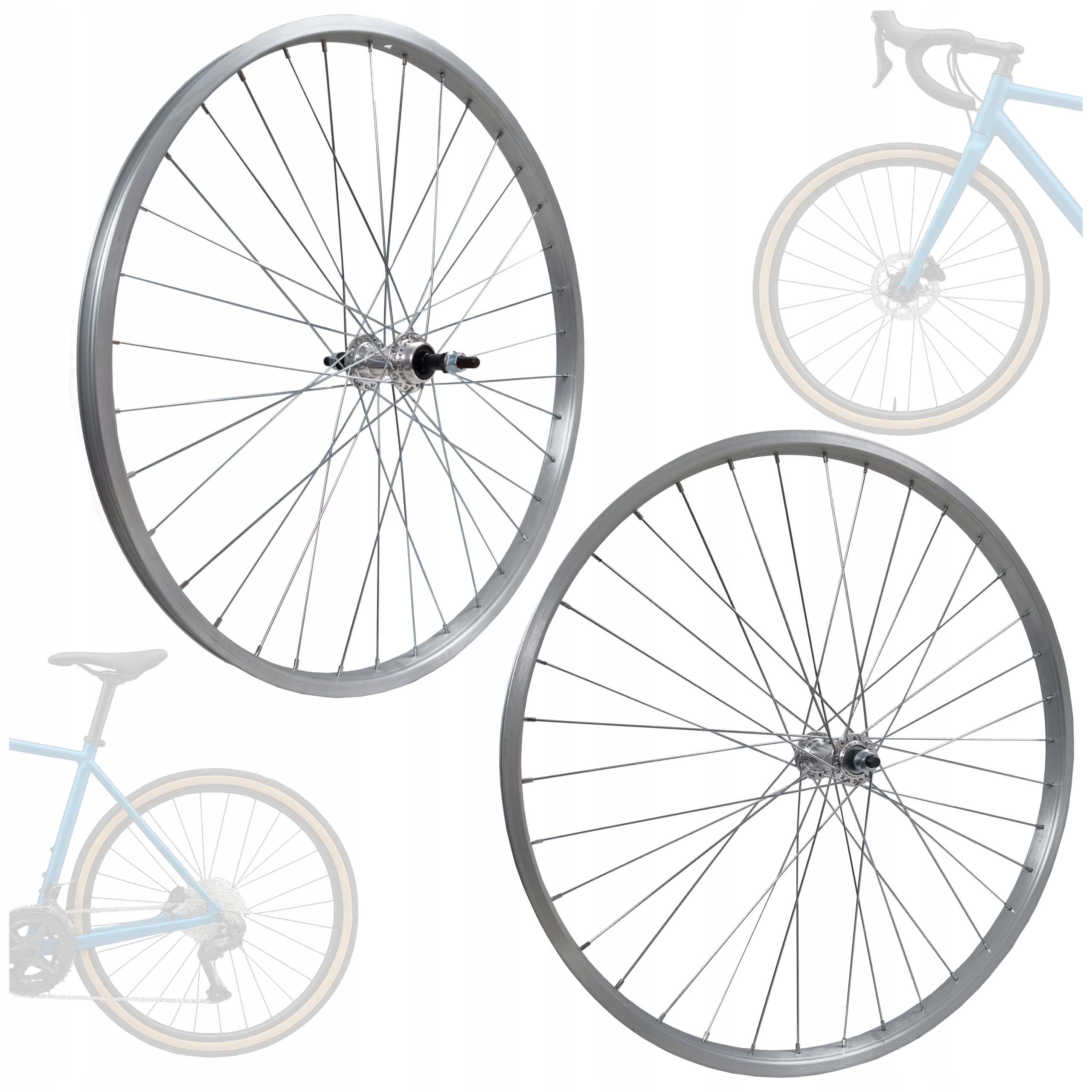 Sada kol na kolo 24 palců Veloxo Zeno EP-01BSS EP-11BS stříbrná alu