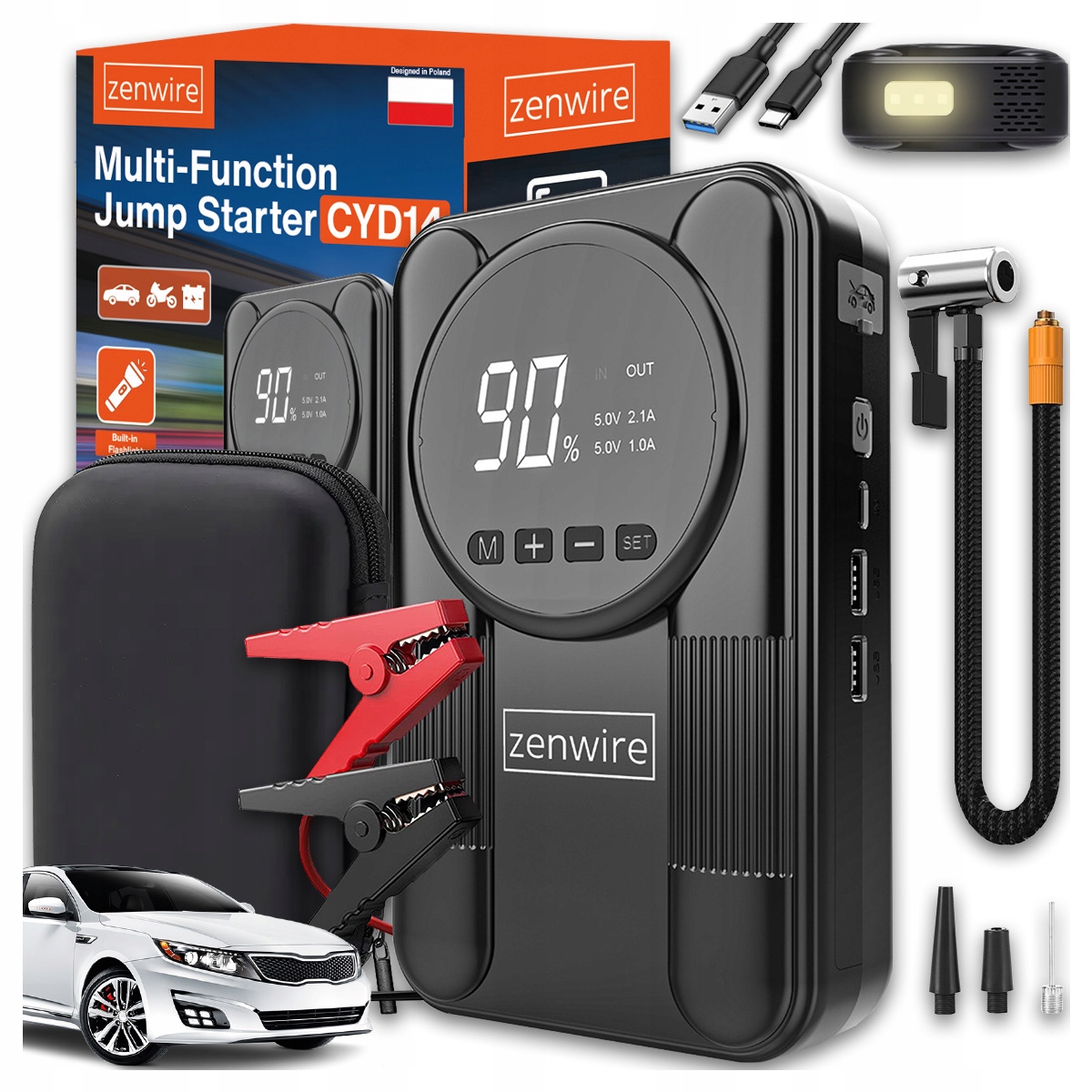 Štartovacie zariadenie Powerbank Jump Starter Booster Kompresor do auta