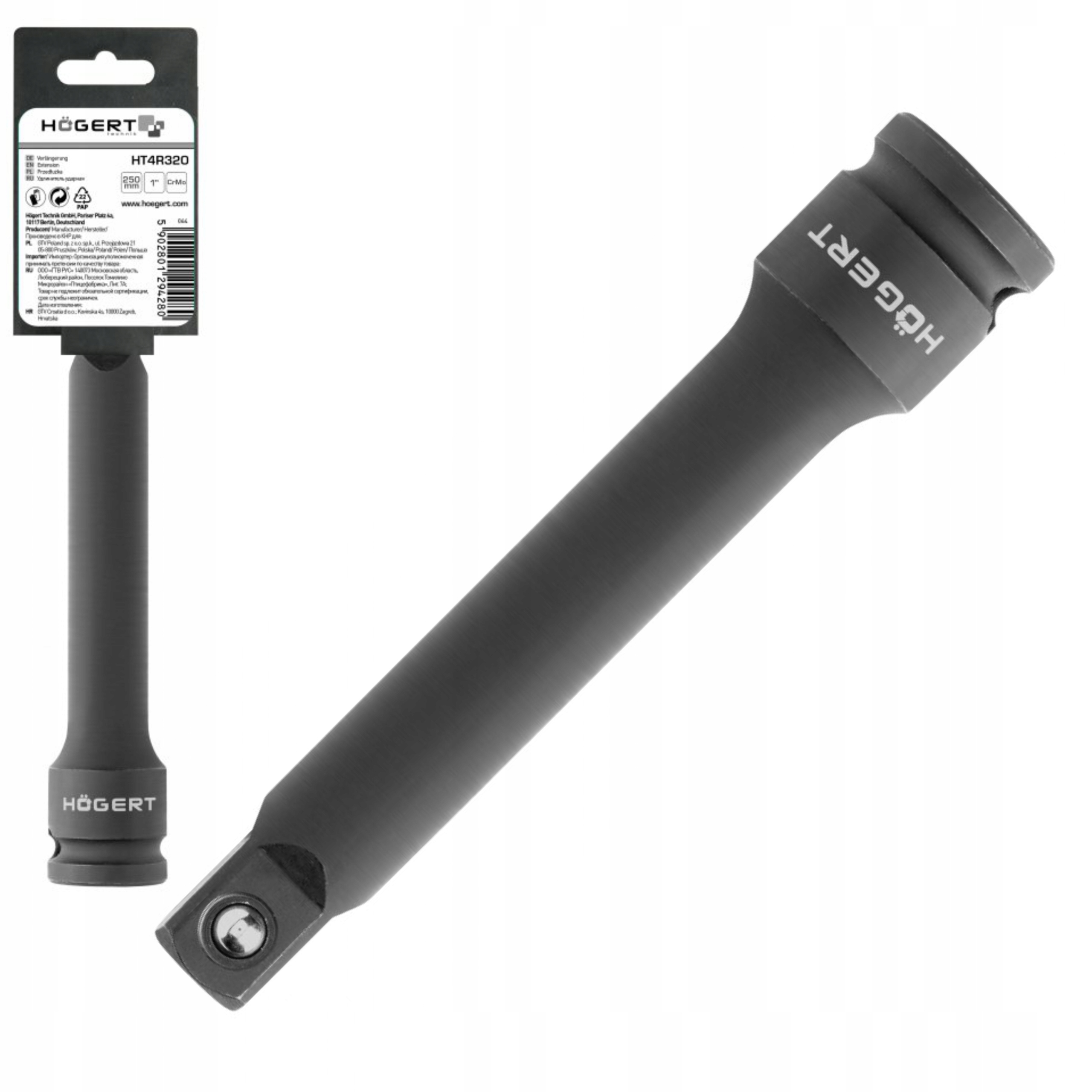 PRZEDŁUŻKA UDAROWA 1" 250MM HOGERT HT4R320 Typ 6-kątna