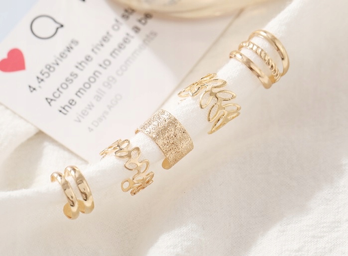 Zestaw Kolczyków w kolorze ZŁOTYM Nakładanych klips 5 szt Nausznice Rodzaj Klasyczne