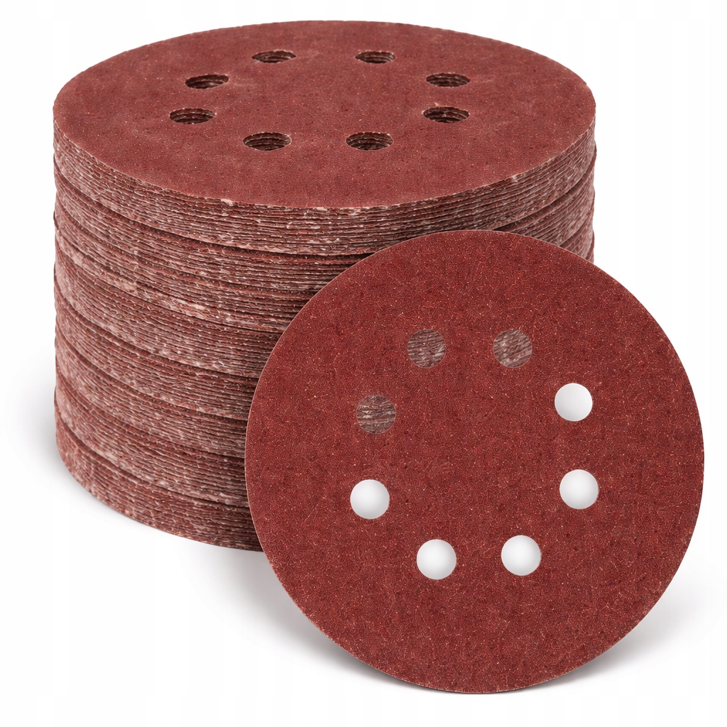 Papier Ścierny Krążki Z Otworami Rzep 125MM P80 Zestaw 50 Sztuk