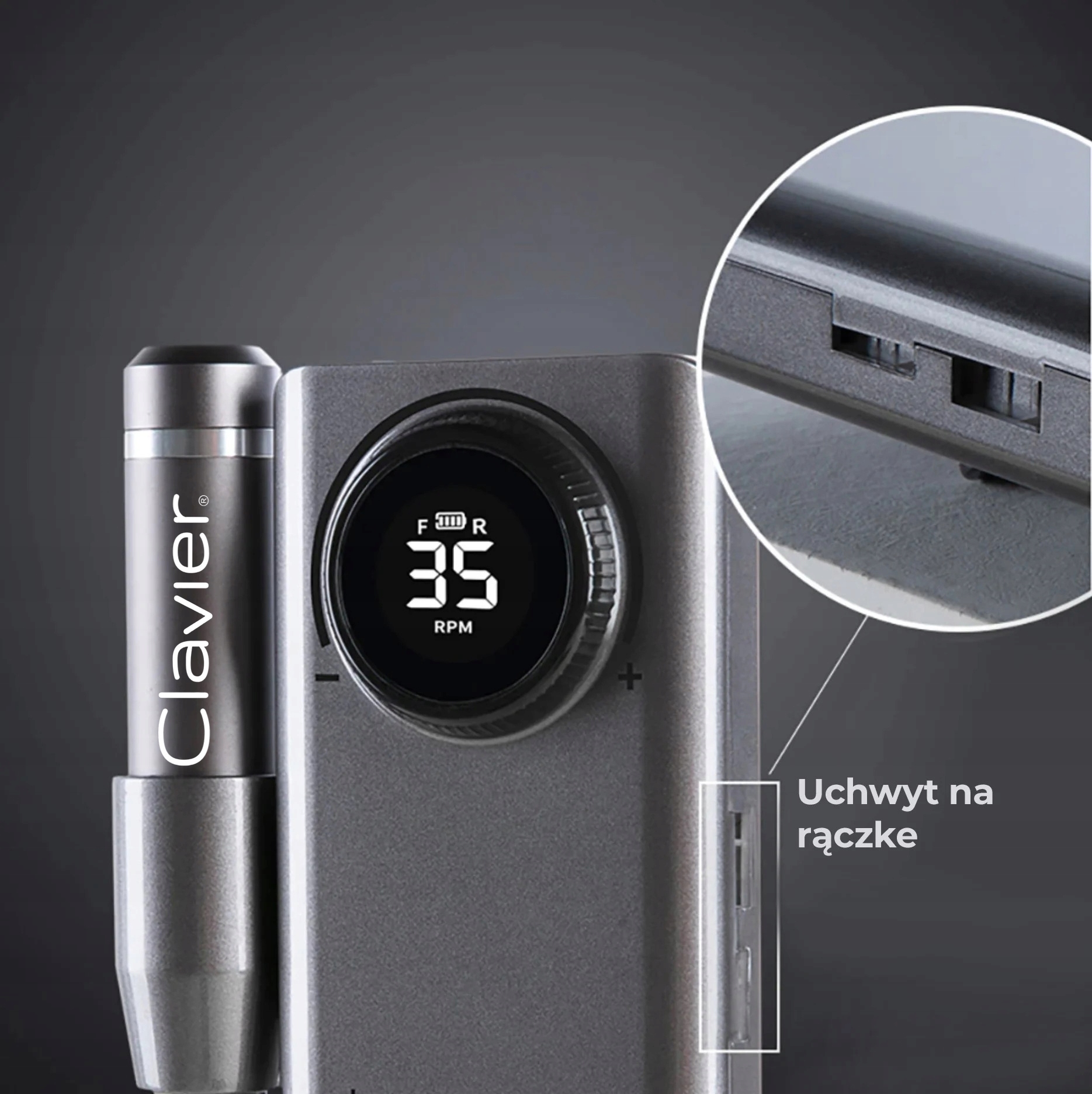 FREZARKA PAZNOKCI CLAVIER PRZENOŚNA BEZPRZEWODOWA CZARNA GRATIS FREZY Kod producenta 5907565671315