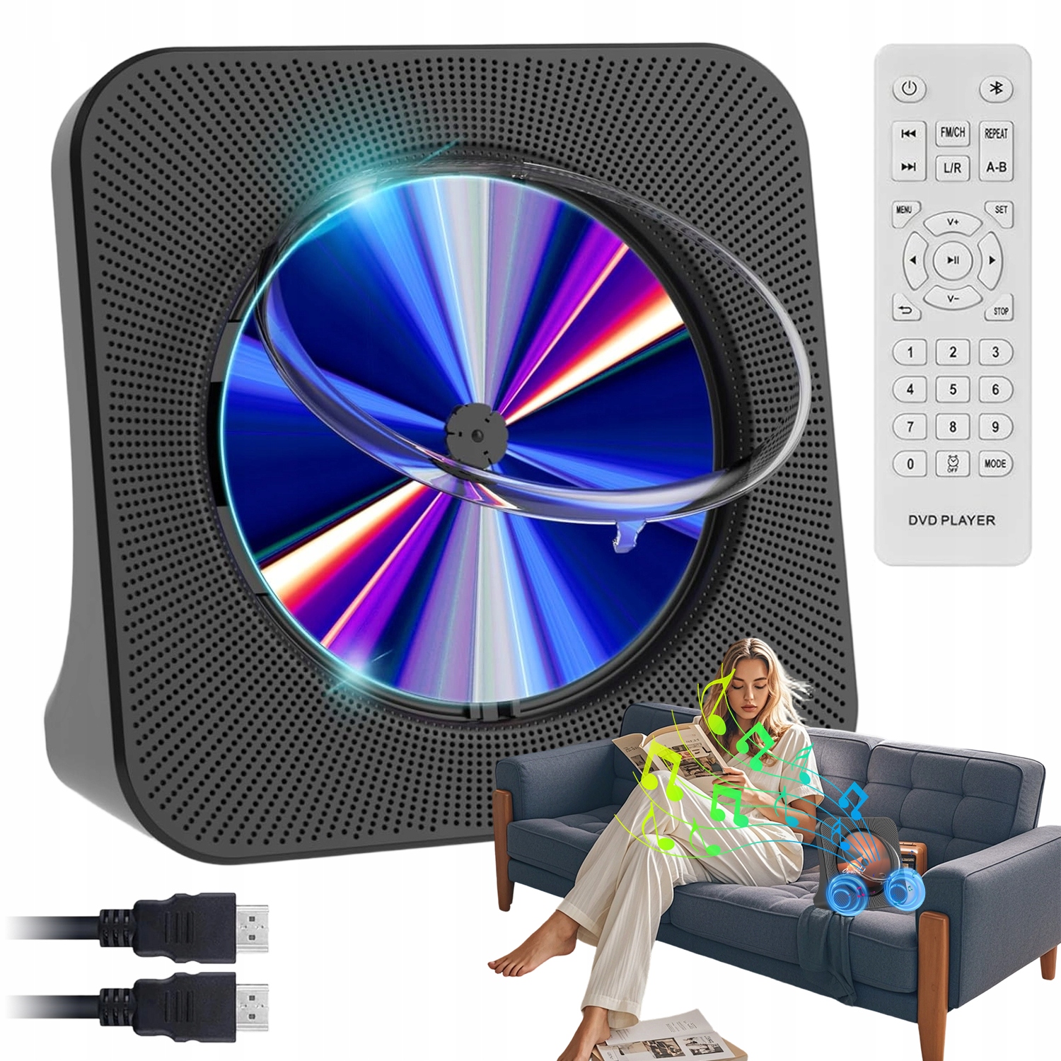 DVD Audio Přehrávač S Hdmi A Bluetooth 5.0 Pro Vysokou Kvalitu Obrazu