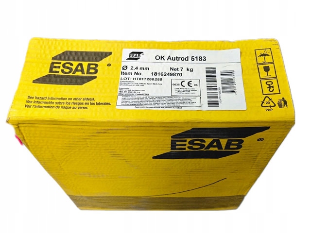 Drut do spawania aluminium Esab Ok Autrod 5183 fi 2,4 mm 7kg AlMg4,5Mn