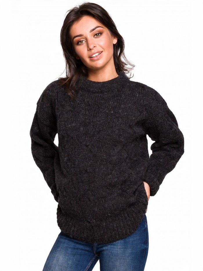

Eu L/XL BK038 Sweter ze splotem typu warkocz - ant