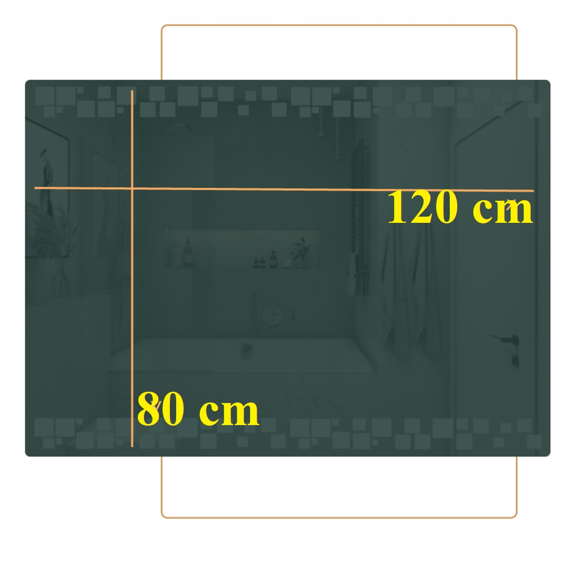 LUSTRO LED 120x80 cm LEDOWE POZIOME PODŚWIETLANE NOWOCZESNE FREESIA Rodzaj inne