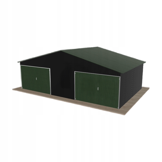 Plechová garáž 8x5 m dvoupolohová, dvoupolohová, černá