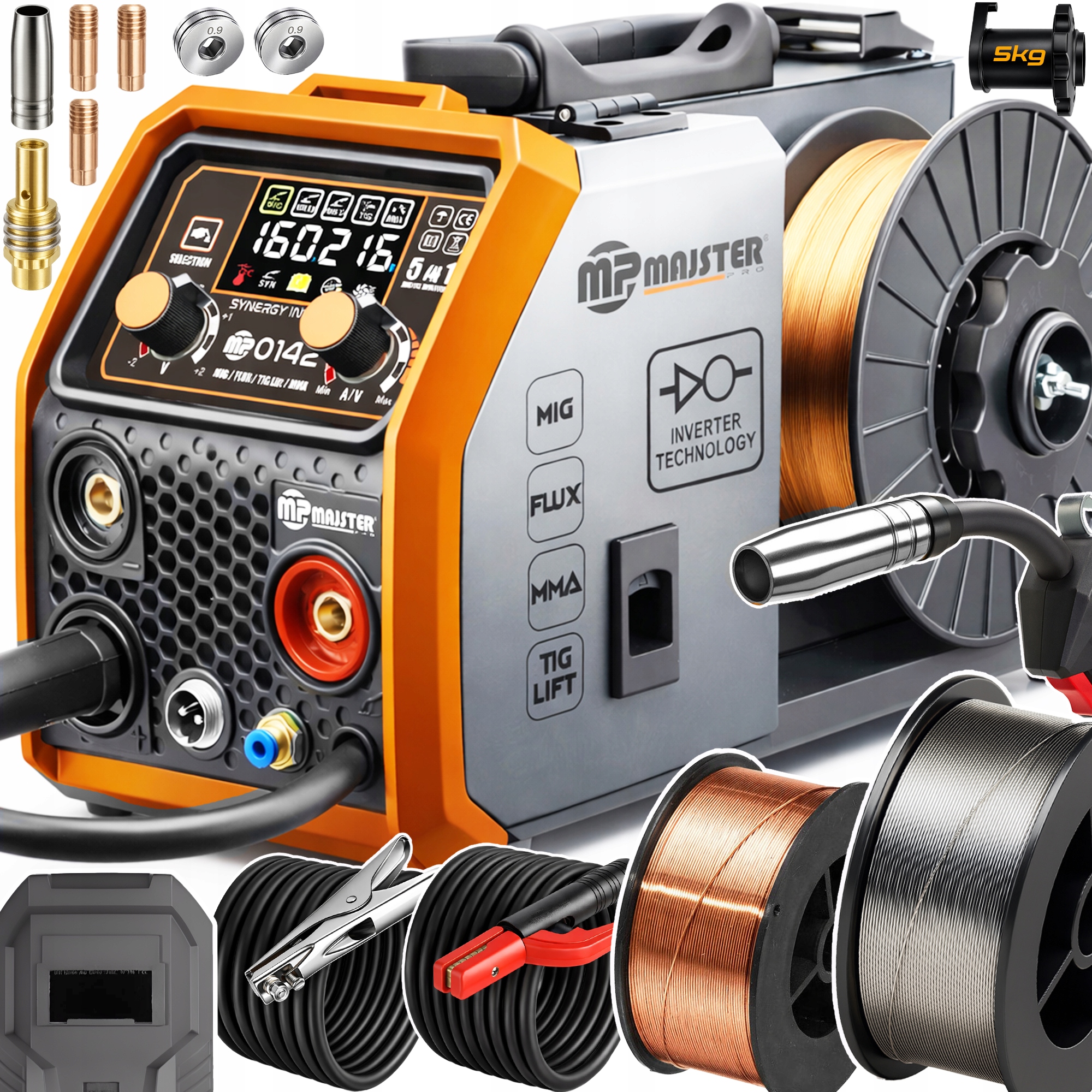 Spawarka inwertorowa Migomat Igbt Flux Mig Mag Mma Majster MP0142 Pro 5kg