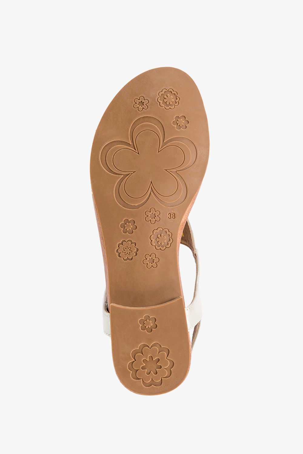 SANDAŁY DAMSKIE NA PŁASKIEJ PODESZWIE ZE ZŁOTĄ OZDOBĄ Z KRYSZTAŁKAMI r 40 Materiał zewnętrzny skóra ekologiczna