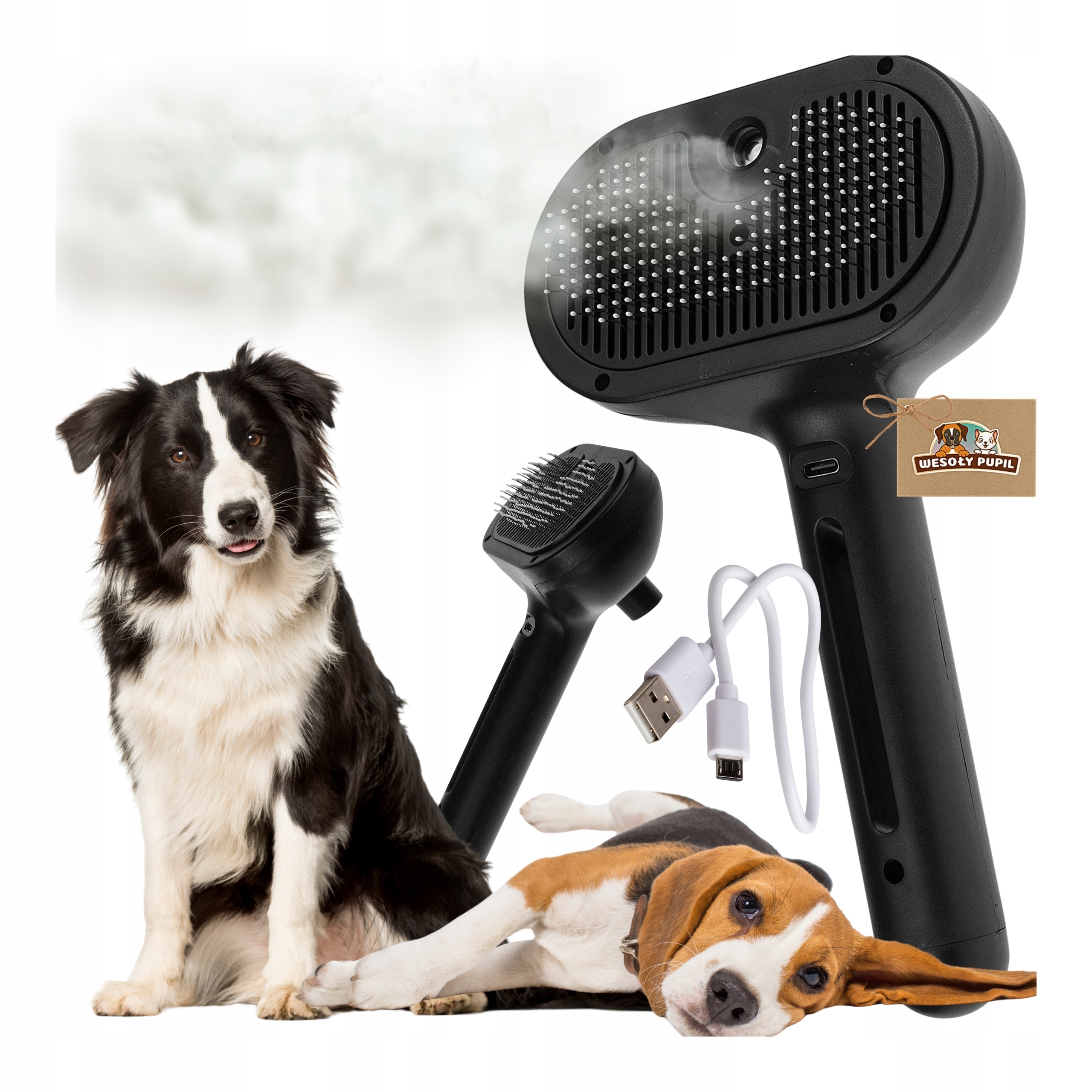 Levně Samočisticí Elektrický Pařní Kartáč Pro Psy K Péči O Srst