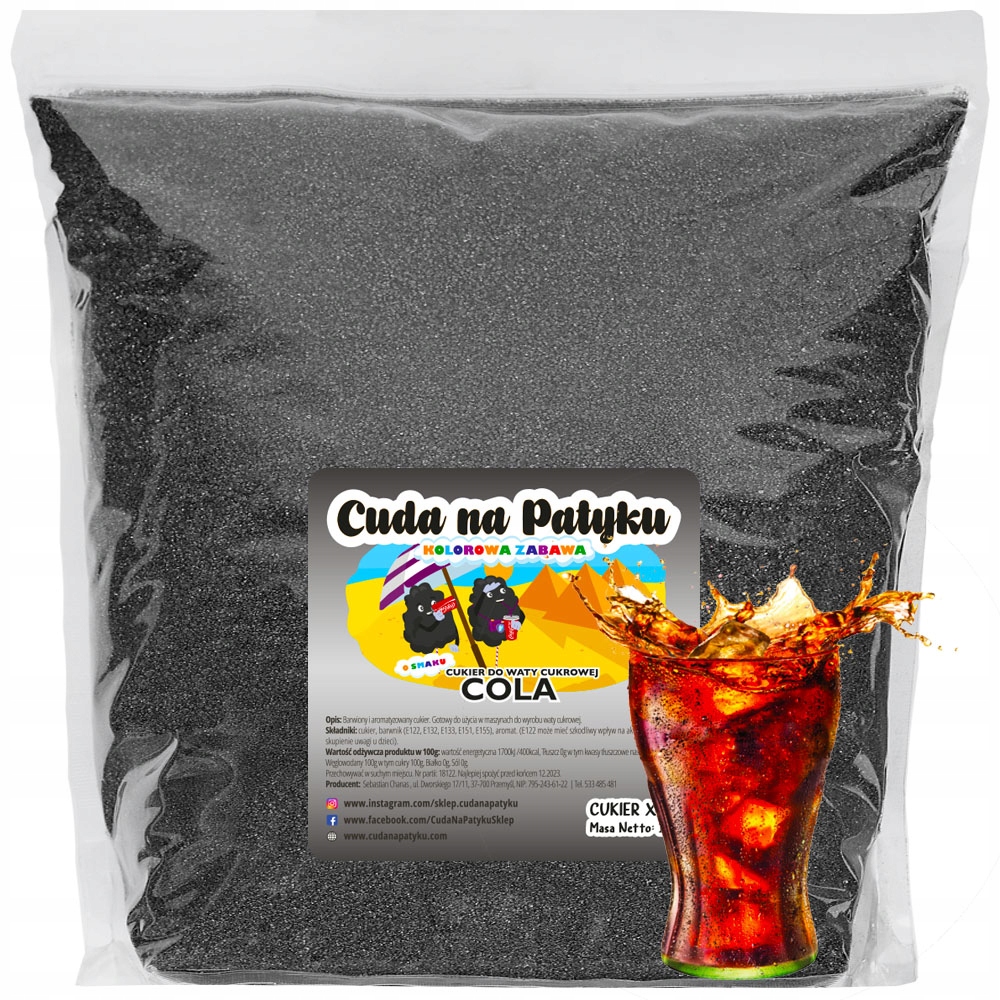 

5kg Cukier do waty cukrowej kolorowy Cola