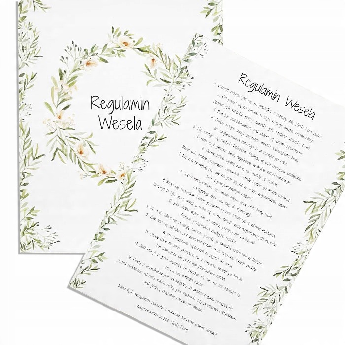 

Regulamin Wesela Greenery goście padną ze śmiechu!