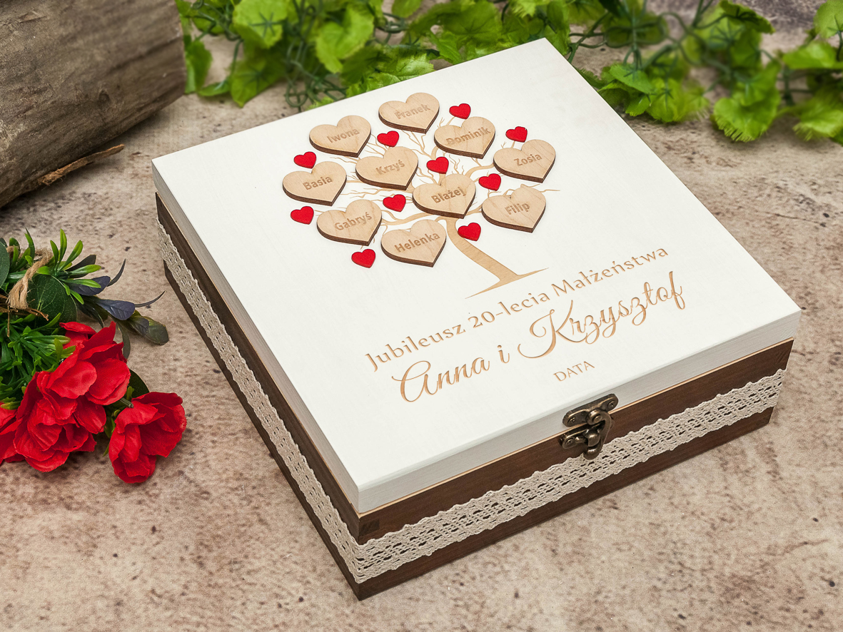 prezent ROCZNICA ŚLUBU jubileusz herbaciarka zestaw DRZEWKO grawer imię Kod producenta drzewko