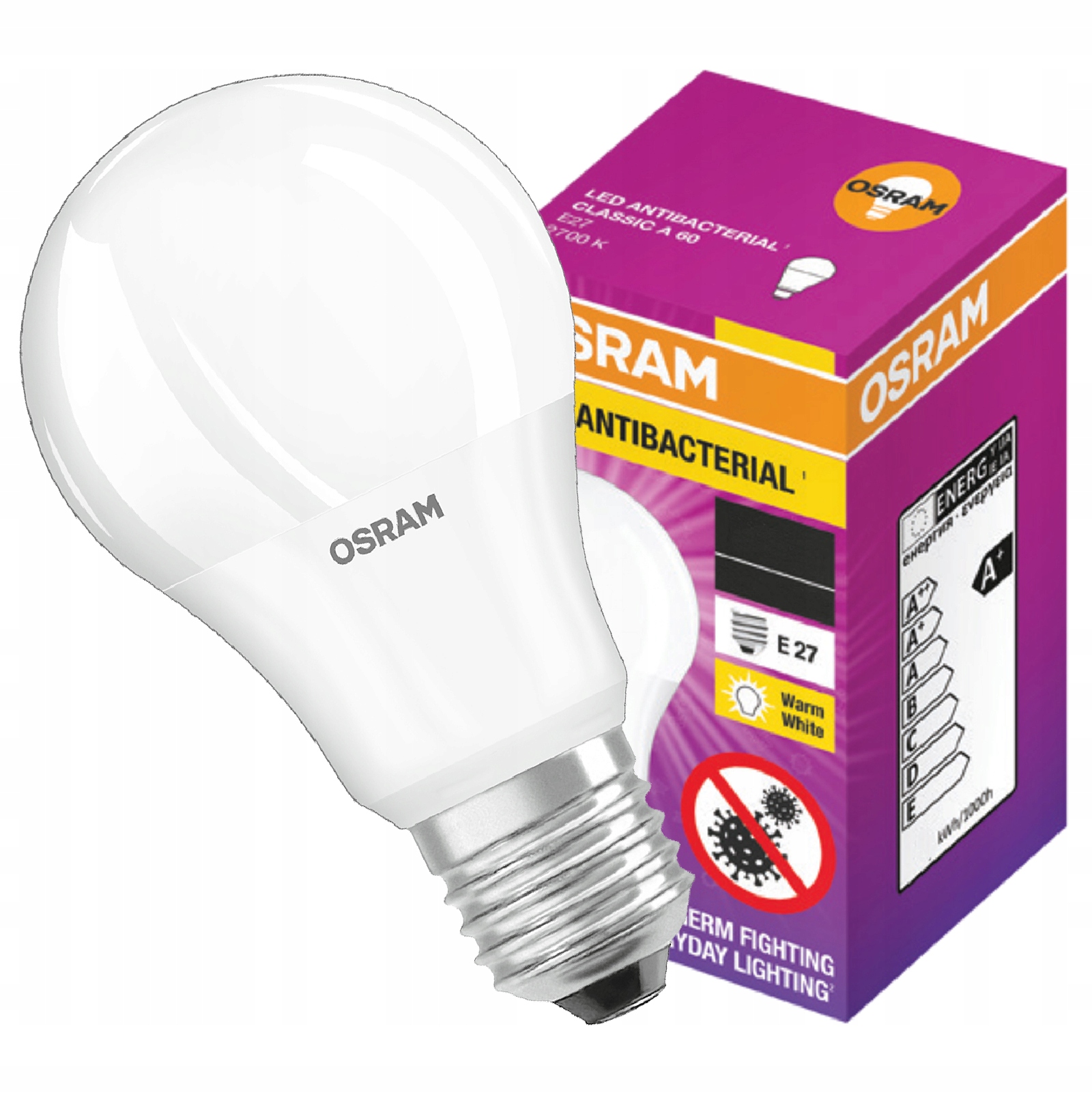 

Żarówka Led Antybakteryjna E27 13W Osram Ciepła
